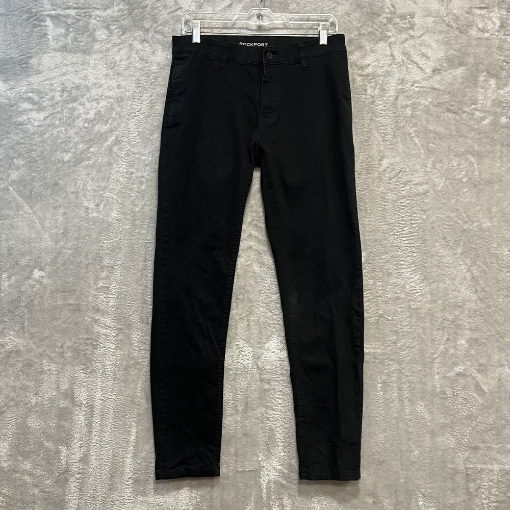 Rockport Chino Pants Mens 30x32 Black Stretch Cotton Casual Trousers‎